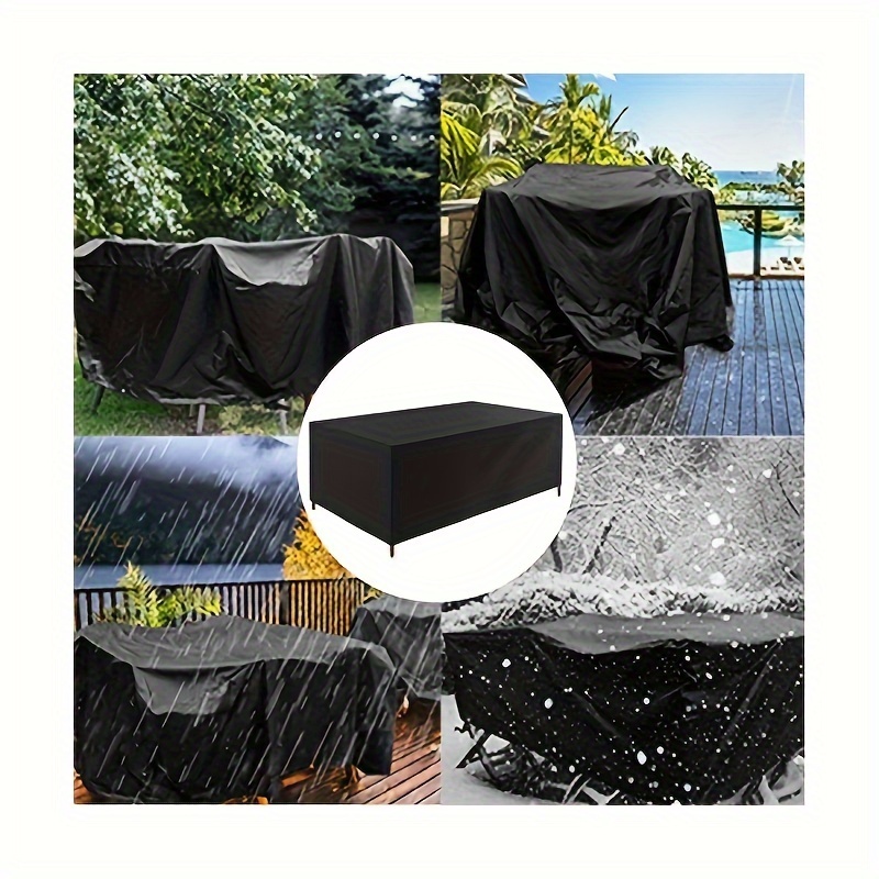 Tables de jardin et chaises de jardin d'extérieur anti-poussière et  couverture imperméable, taille: 190x125x80cm