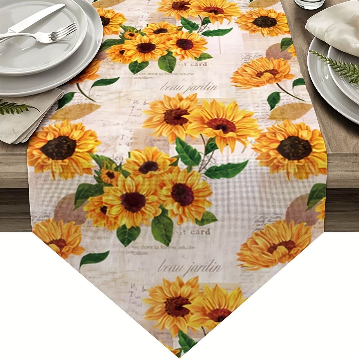 1pc Tapete De Piso Con Estampado De Gnomos De Girasol Para Cocina