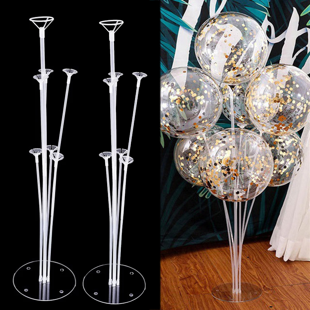 1/2/4Sets 7 Tubes Table Balloon Stand Kit Support Holder Balloons Stand  Party Wedding - AliExpress