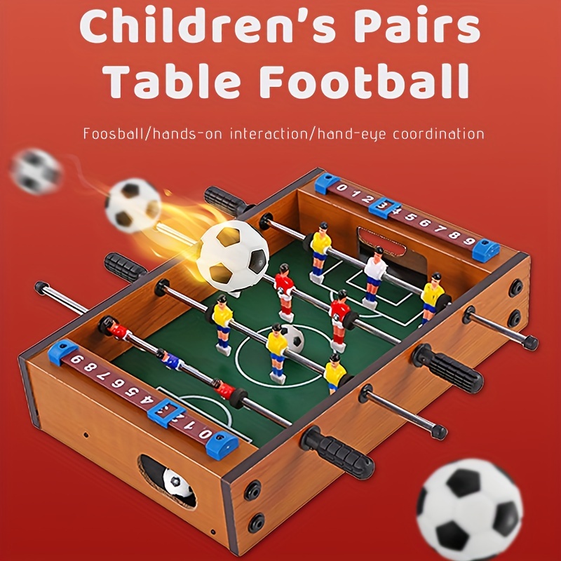 Hey! Play! Mesa de futbolín de mesa, mini juego de futbolín/fútbol portátil  con dos pelotas y marcador para adultos y niños