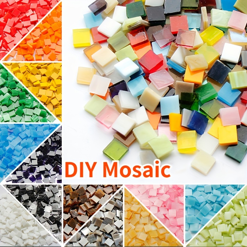 500g rectangular 1X2CM mixed stained glass shards DIY mosaic tiles