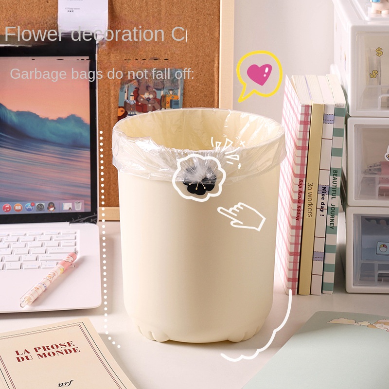 Cute School Girls Home Trash Can with Swing Lid Waste Garbage Bin  Wastebaskets