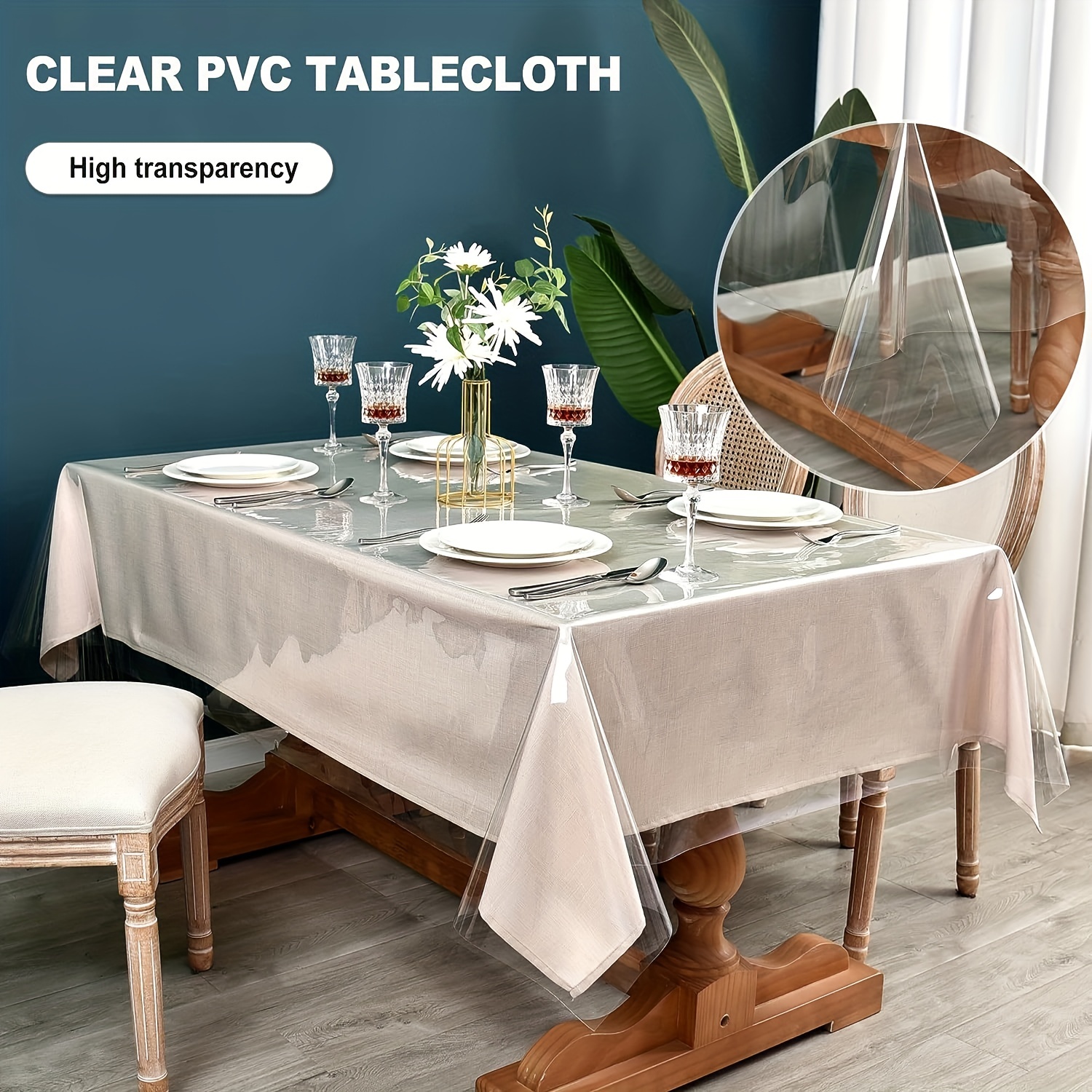 Clear Table Protector Eco PVC Clear Pads Furniture Desk Dining Table Top Waterproof Cover Small Clear Plastic Mat Soft Glass Crystal Table Runner