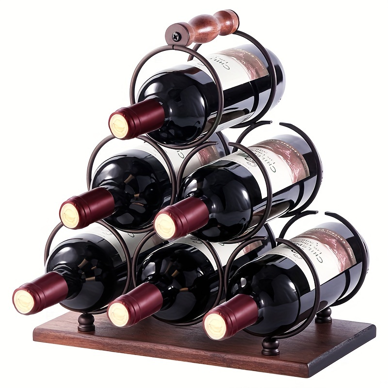  Estante para vino montado en la pared/botellero de pared,  soporte de exhibición de vinos/Estante creativo para botellas de vino  estilo retro/industrial, decorativo, para gabinete de vino, restaurante y  bar (4 botellas) (