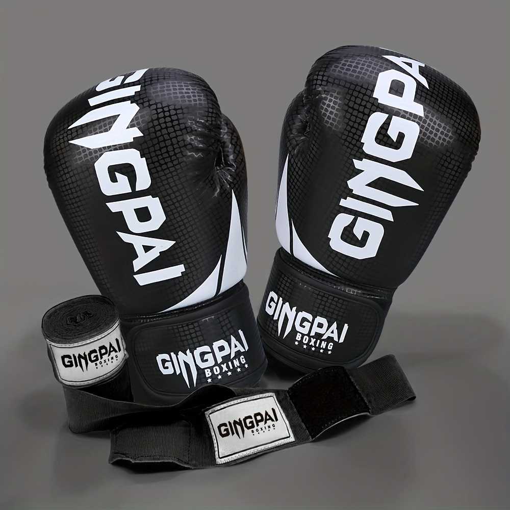 Manoplas de boxeo Guantes de boxeo con correas de soporte de muñeca Kick  Boxing Muay Thai Punching T Meterk Manoplas de boxeo