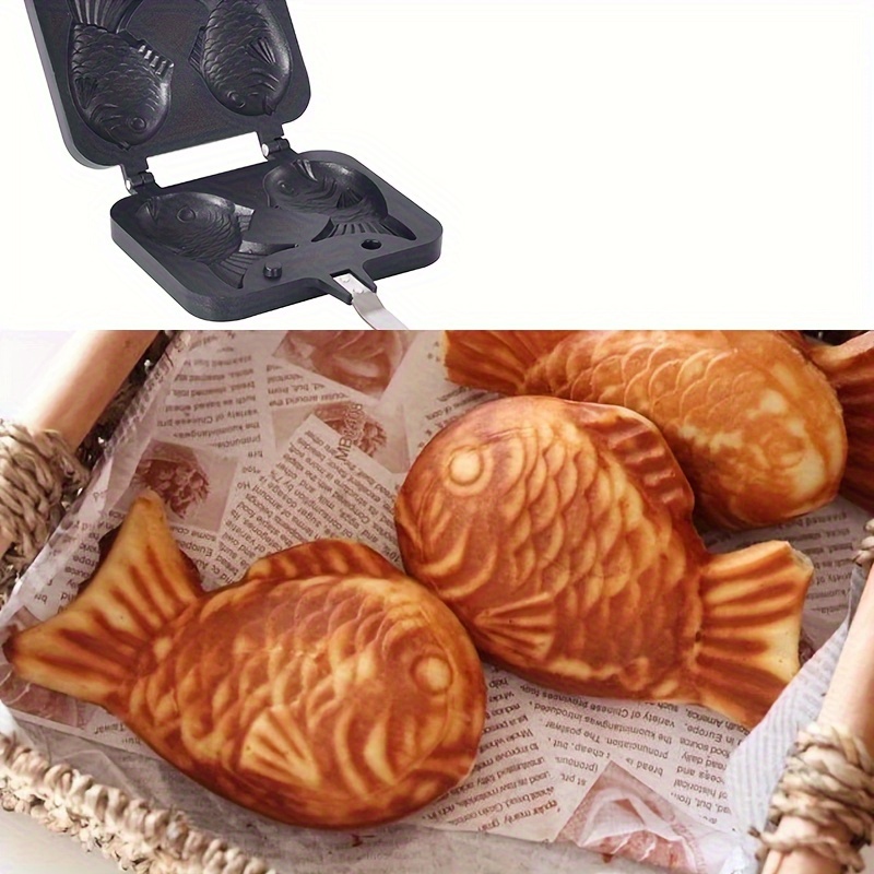 Double sided Non stick Taiyaki Maker 4 Cups Fish shaped Cake - Temu