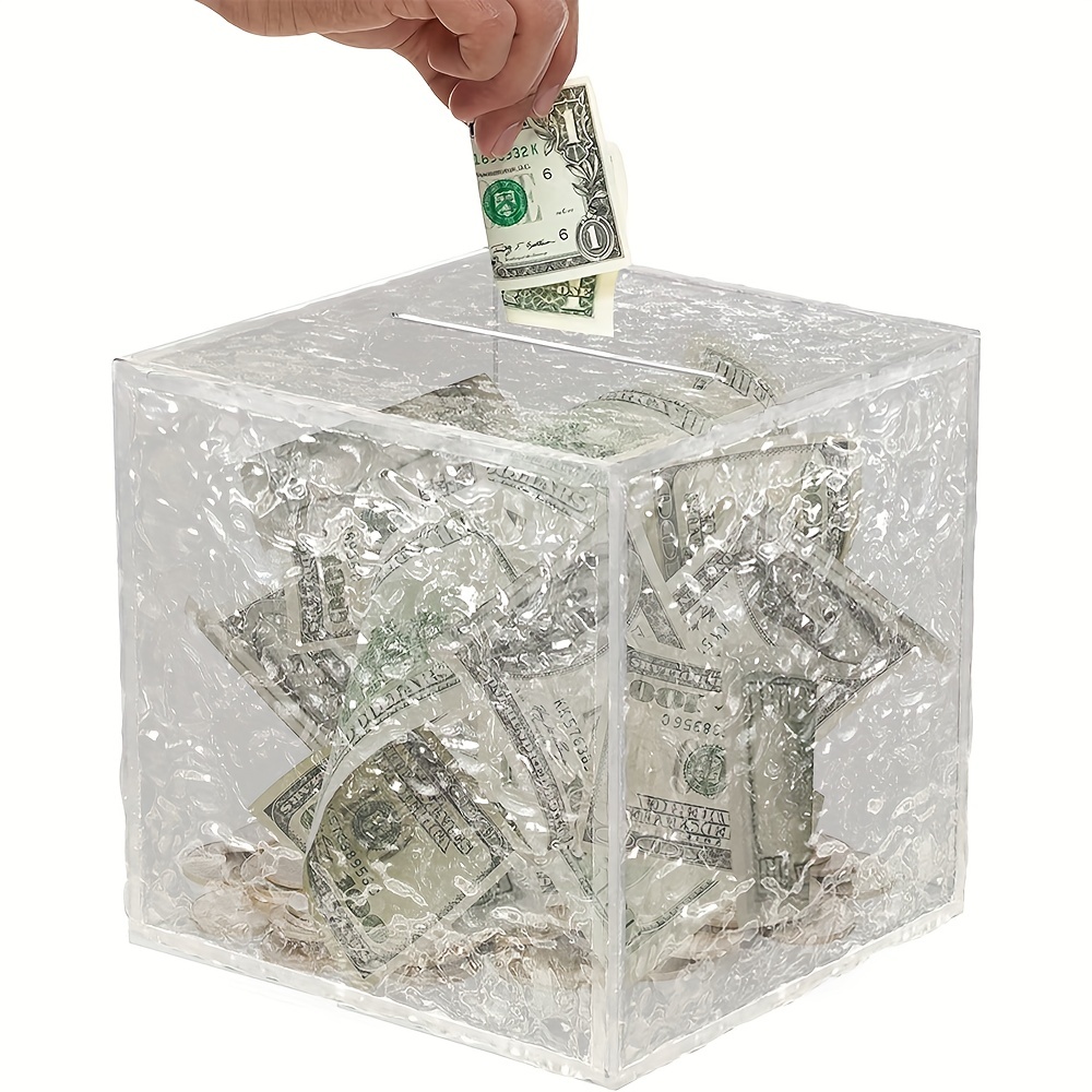 Money Box, 5.000 Dollar Savings Box, Motivational Money Box, Money Box for  Boys and Girls, Personalized Money Box, Clear Acrylic Box 