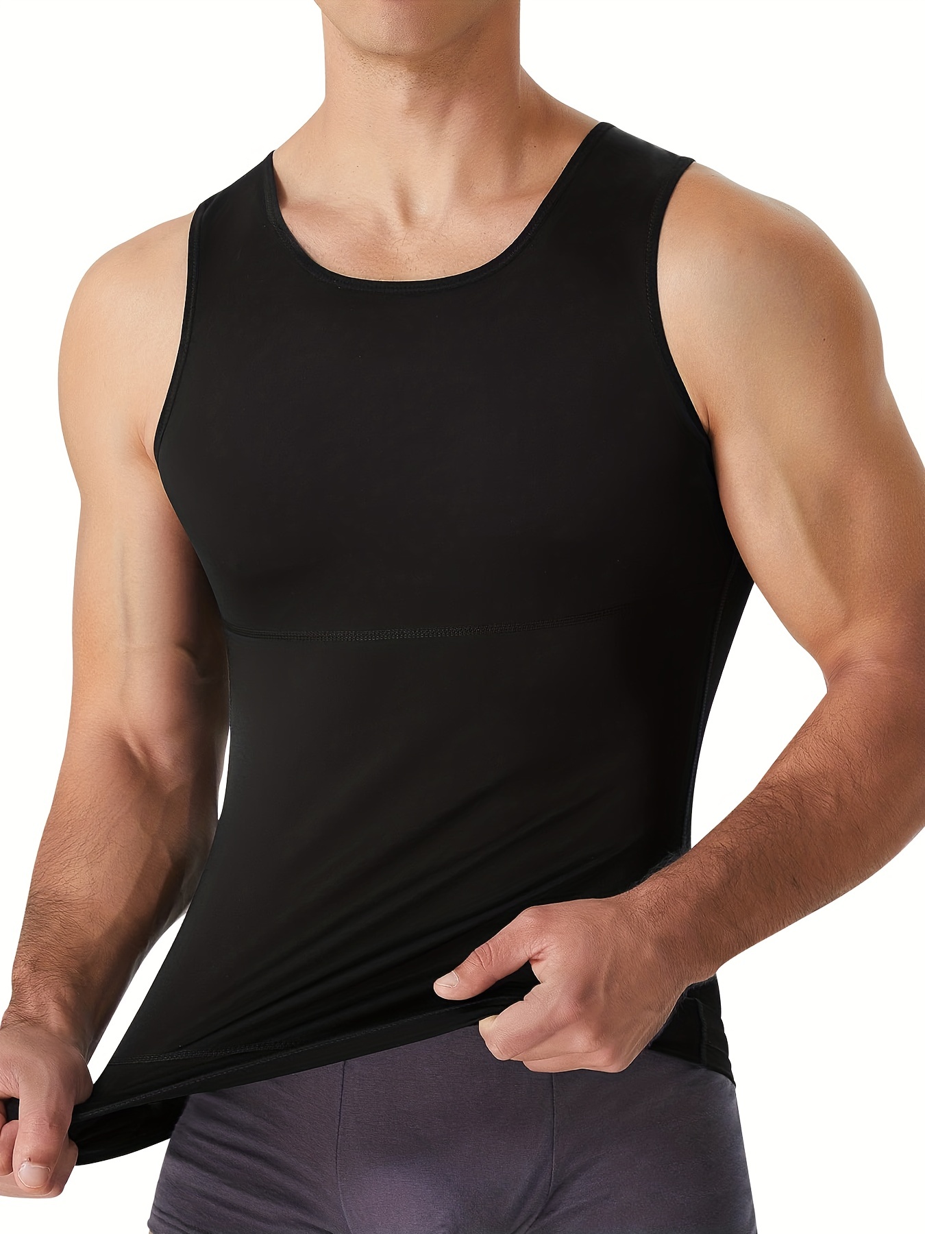 CGTFY Gynecomastia Compress Tank Top, Compression Tank Top Men Chest Compression  Shirt, Compression Vest for Men (