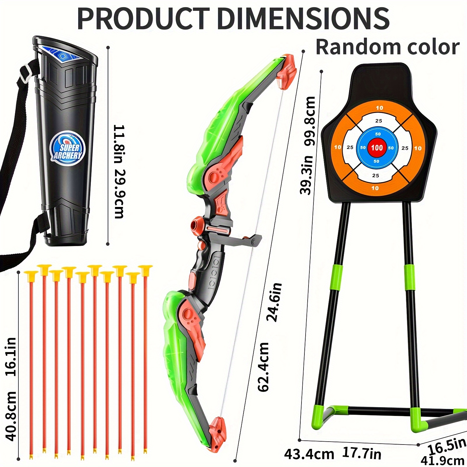Paquete de 2 arcos y flechas para niños, 20 flechas con ventosa, 2  objetivos de tiro con arco y carcaj, juego de luces para niños de 4 a 8 a  12 años