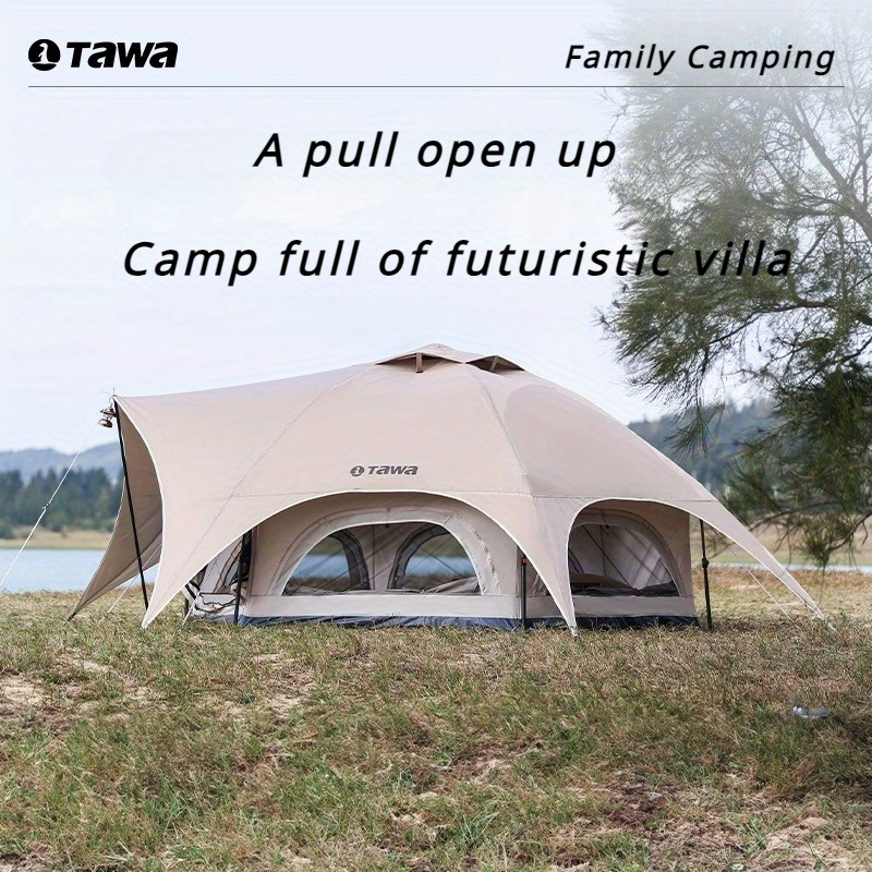 Tienda inflable grande para acampar al aire libre totalmente automática  para múltiples personas engrosada a prueba de lluvia sombrilla gran espacio