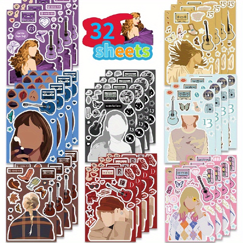100PCS Taylor Music Stickers, Swift Album Stickers for Adult