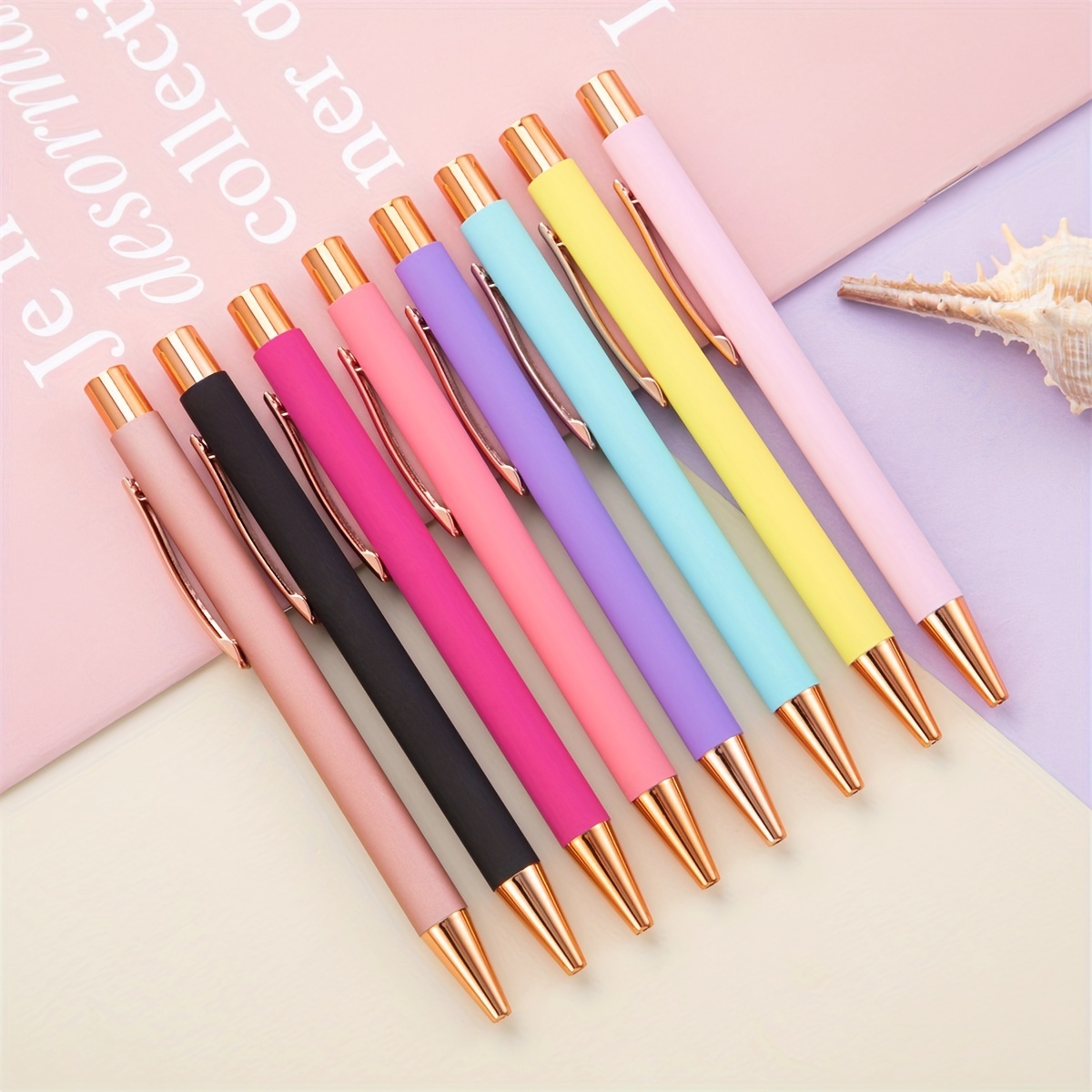  7 Pcs Fancy Pens for Women Cute Pens Sparkly Glitter Pens with  10 Pcs Black Ink Refills Pretty Pen Gifts Journaling Pens for Girls Office  School Christmas Appreciation Gifts (Pink,Cute) 