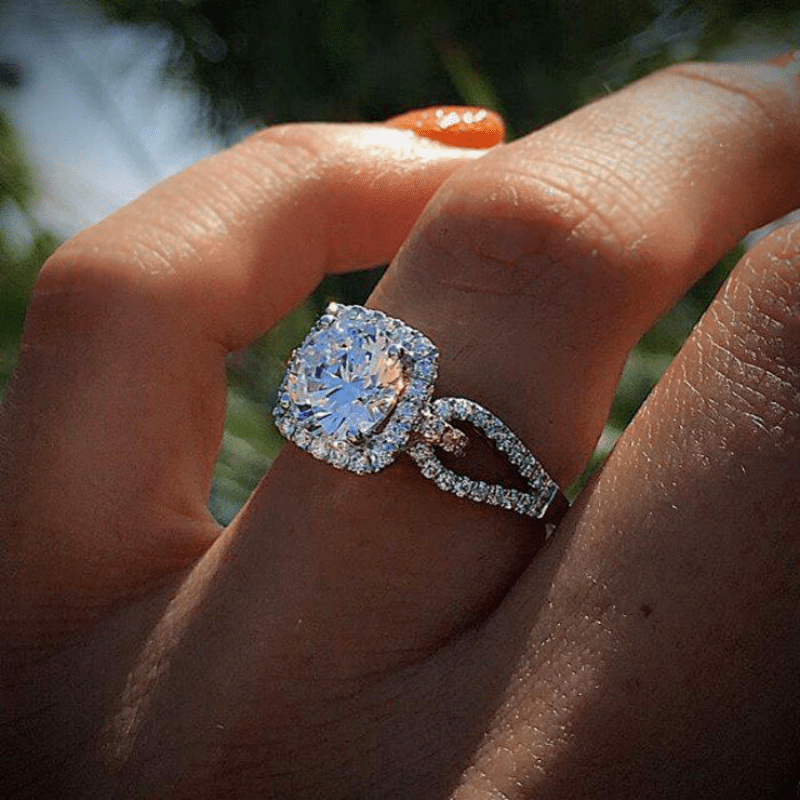 Clásico Elegante Novia Cubic Zirconia Anillo Mujer - Temu Chile