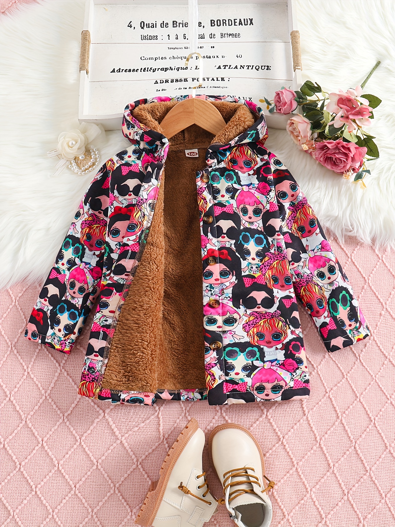 Barbie Chaqueta para niñas Chaquetas de forro polar con capucha rosa para  niñas