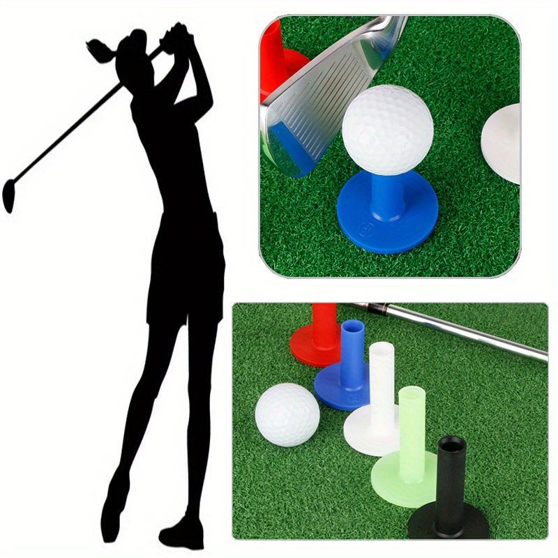 Golf Tripod Rubber Tees Indoor Self Standing Golf Tees Adjustable Height  Durable Plastic Tee Ball Holder Portable Golf Tee