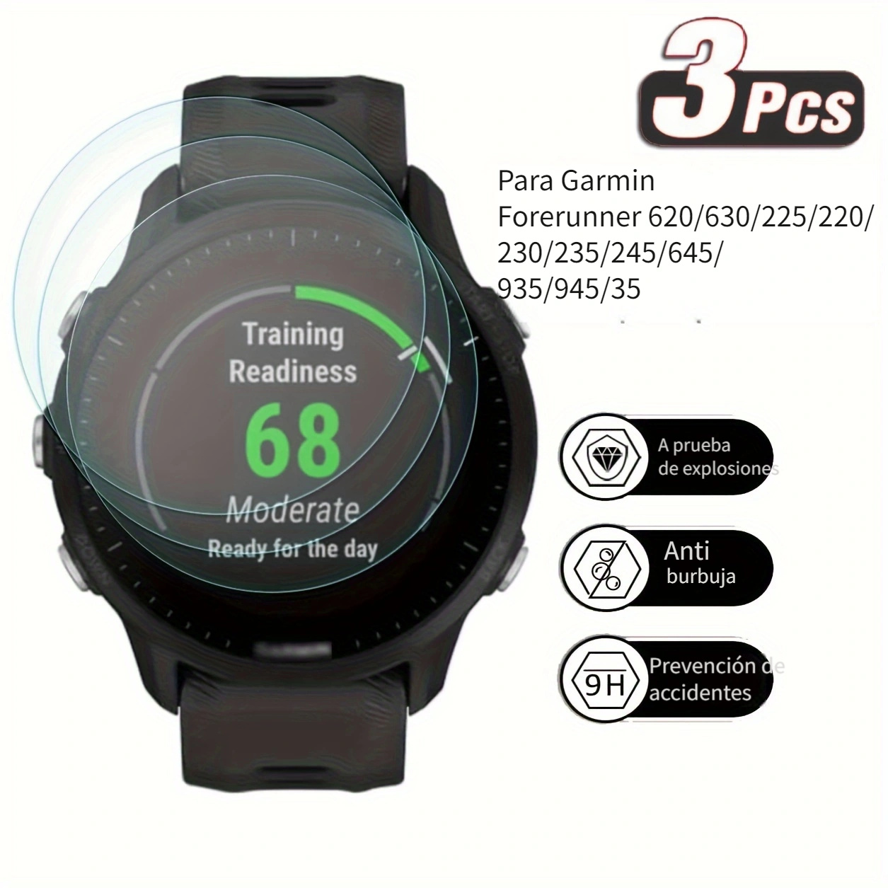  Correa de reloj de silicona compatible con Garmin Forerunner 55/Forerunner  245/Forerunner 245 Music/Forerunner 645 Music/Approach S40 (#1) :  Electrónica