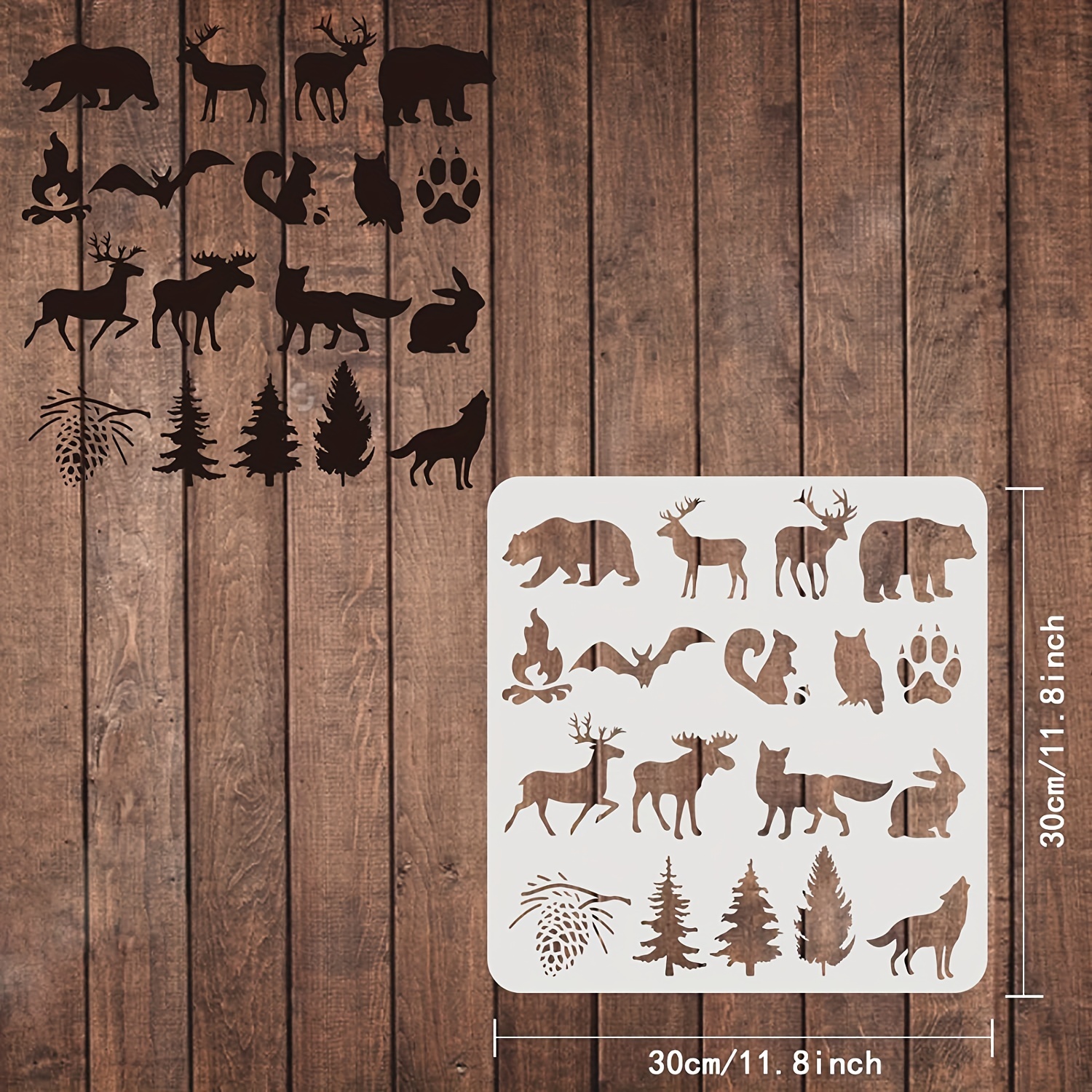 Bear Deer Eagle Rabbit Wolf Stencils Tiger Elephant Claw Animal