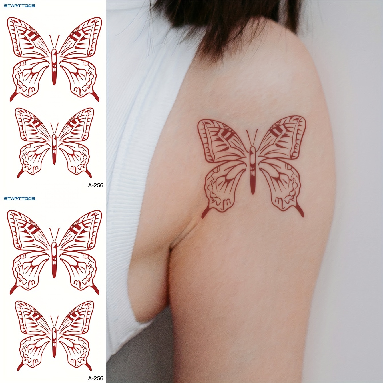 Temporary Tattoo Marker Pens, 10 Body Markers, Butterfly Temporary Tattoo  For Women Girls, Fake Colorful Butterfly Tattoo Waterproof For Face Body  Arm Birthday Party(bety3) - Beauty & Health - Temu