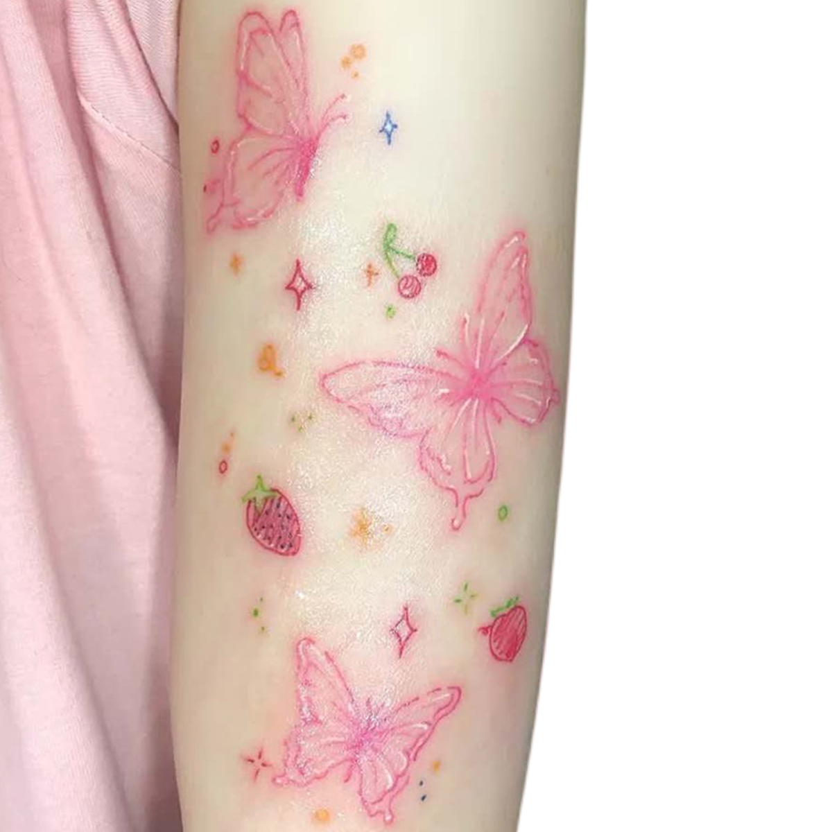 20 Pcs Preto Borboleta Rosa Da Forma Do Coração Mulheres Sexy Tatuagem  Temporária Adesivos Falso Tatoo Corpo Braço Peito Arte À Prova D'água