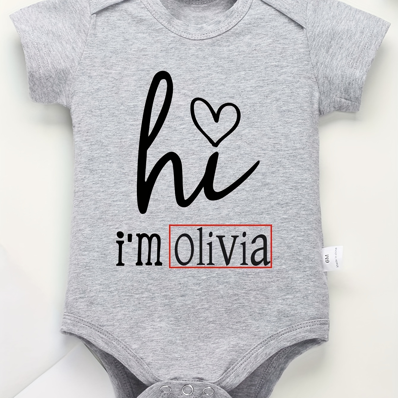 

Hi I'm... Customized Name Graphic Baby Boys&girls Short Sleeve Romper Crew Neck Pure Cotton Bodysuit Onesies Top Baby Summer Gifts