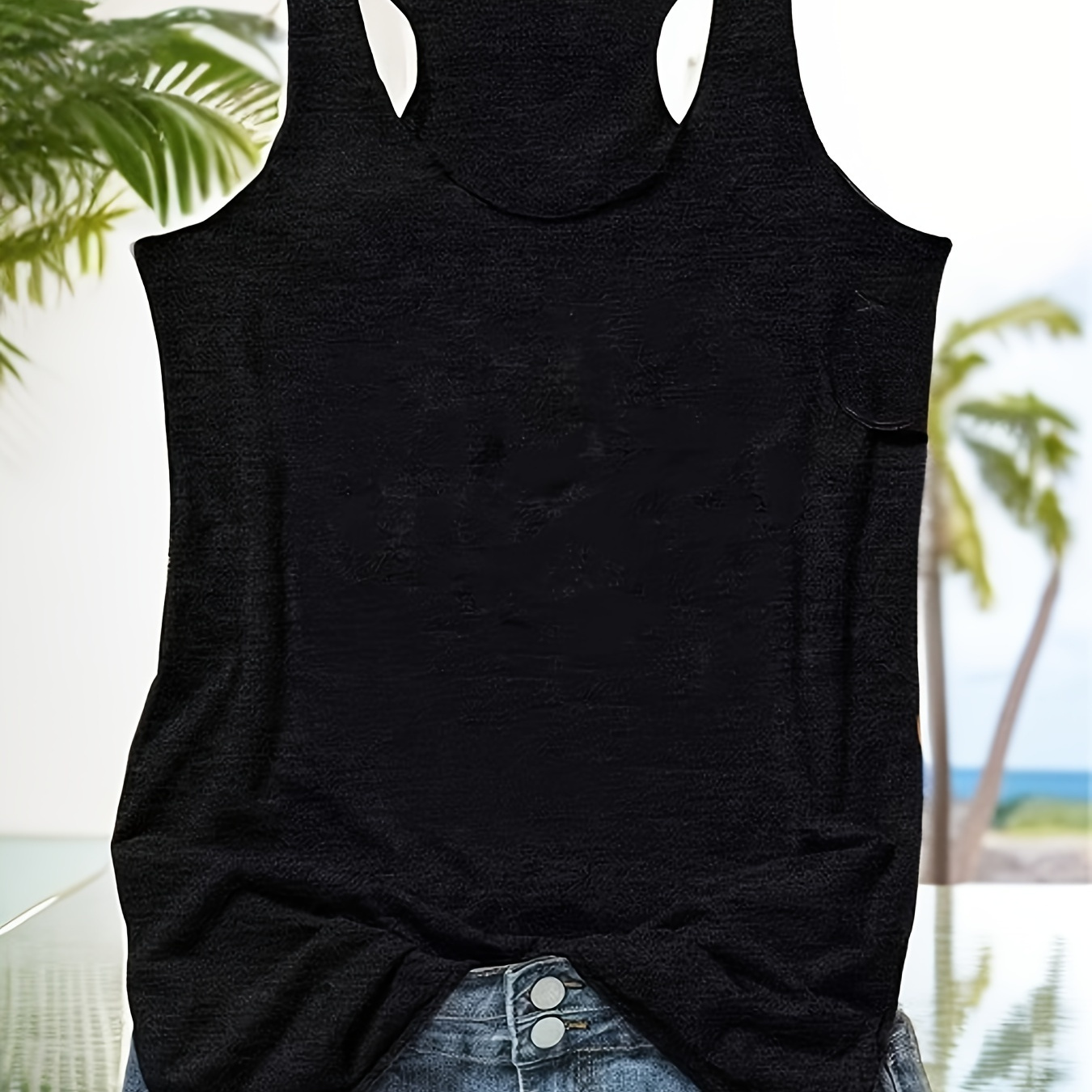 

Solid Crew Neck Tank Top, Casual Sleeveless Tank Top For Summer, Women's Clothing