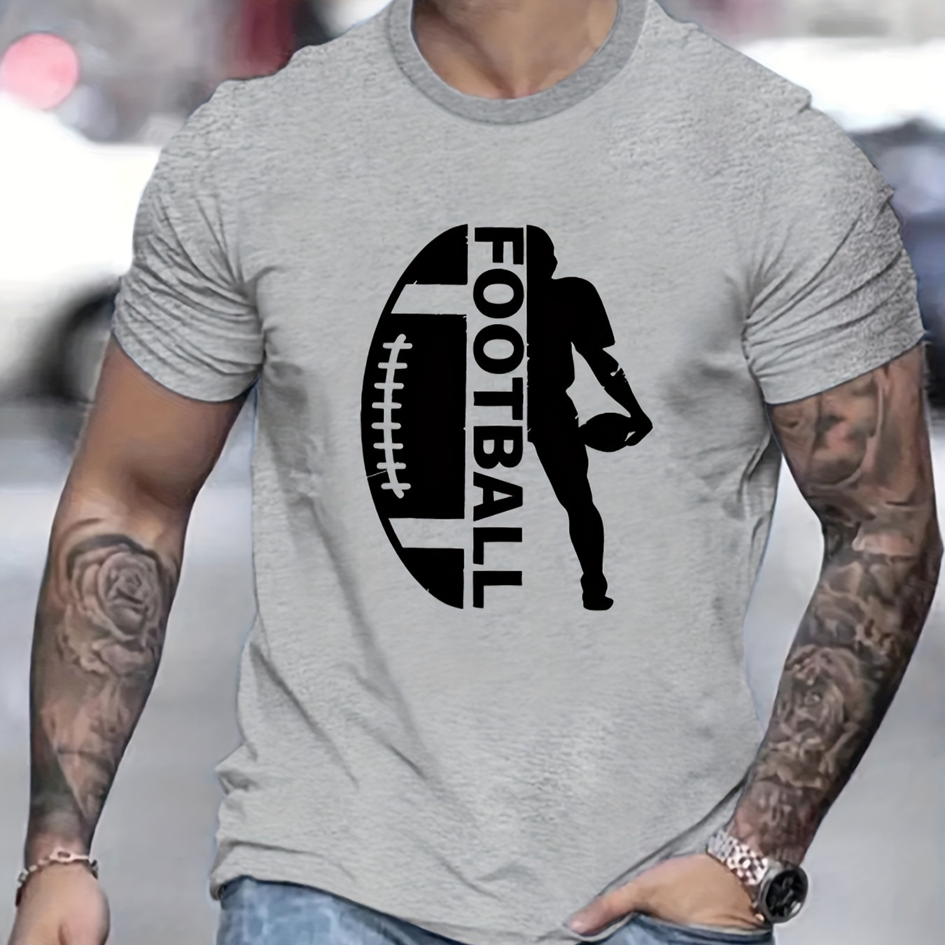 

Rugby Print T Shirt, Tees For Men, Casual Short Sleeve T-shirt For Summer