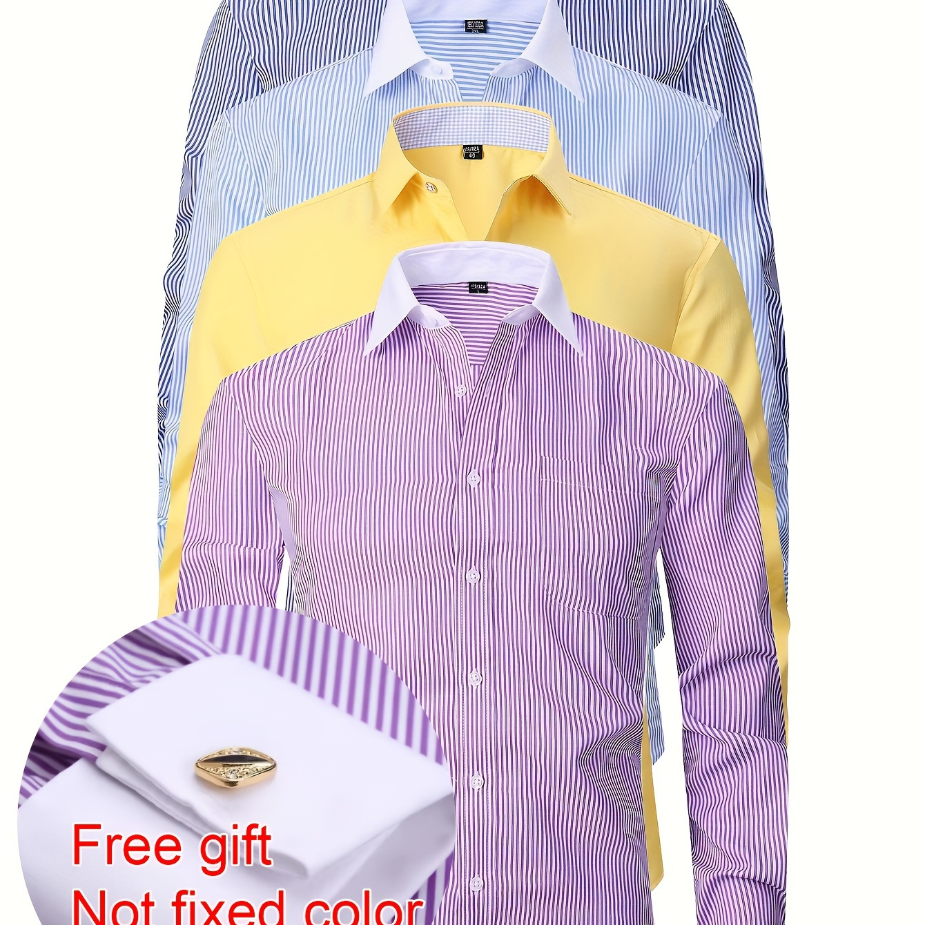 

Striped Long Sleeve -up - , Non-stretch , , , For &