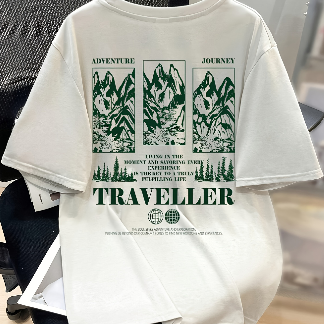 

Chic Casual Oversized T-shirt With Letter Print - Soft Polyester , Stretchy & Machine Washable, Crew Neck - All