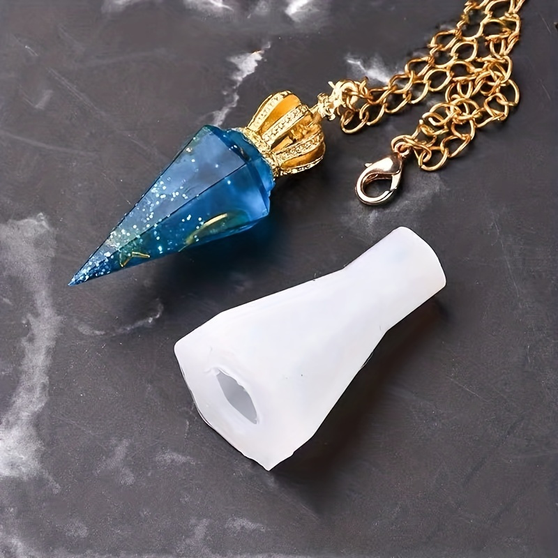 

Handmade Cone Body Sweater Necklace Silicone Mold Crystal Drop Glue Rhombus Faceted Pendant Mold Diy Jewelry Casting Supplies Resin Liquid Mold