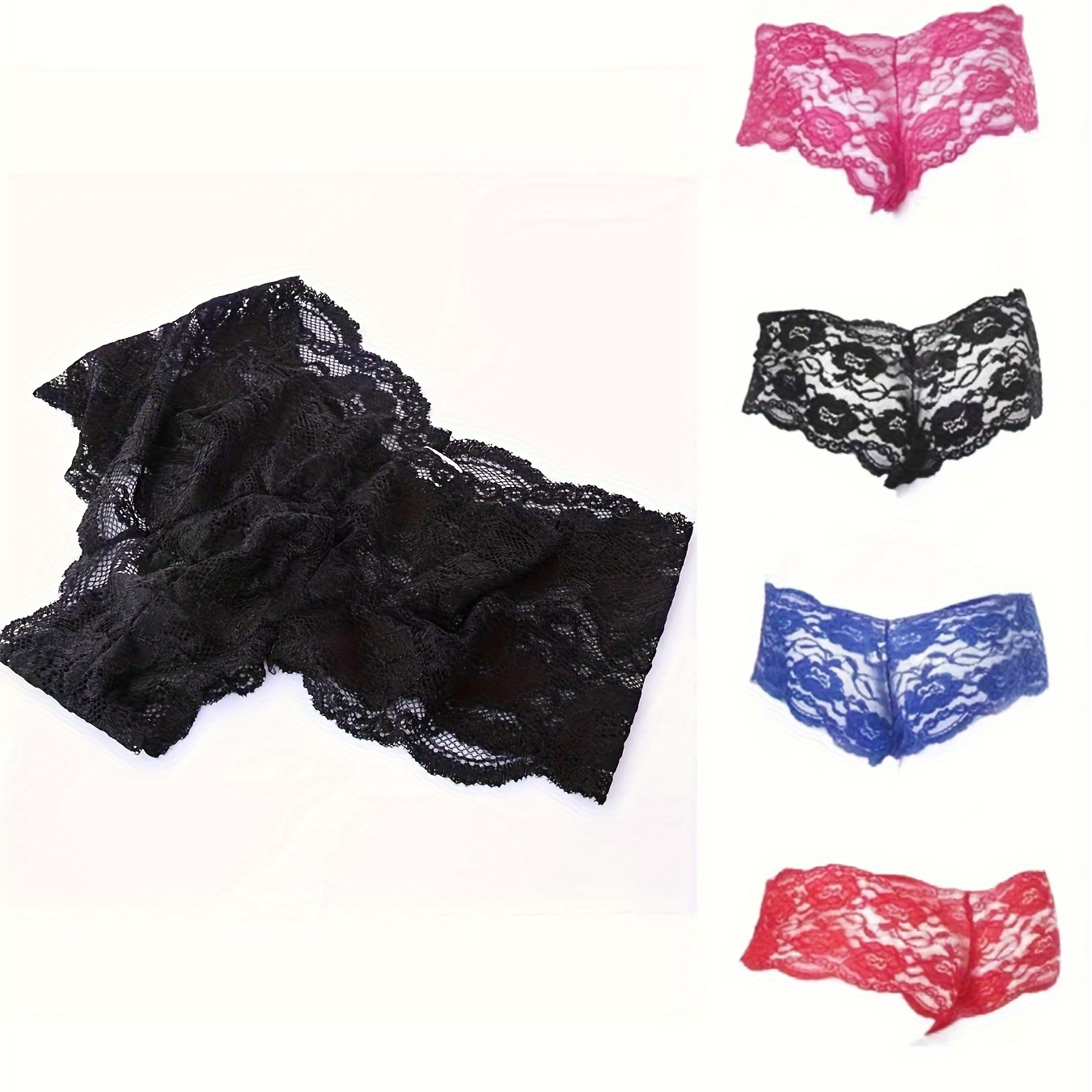 

1 Pair Of Men's Sexy Lace Triangle Panties, Men's Flirting Nightclub Stage Lace Triangle Panties