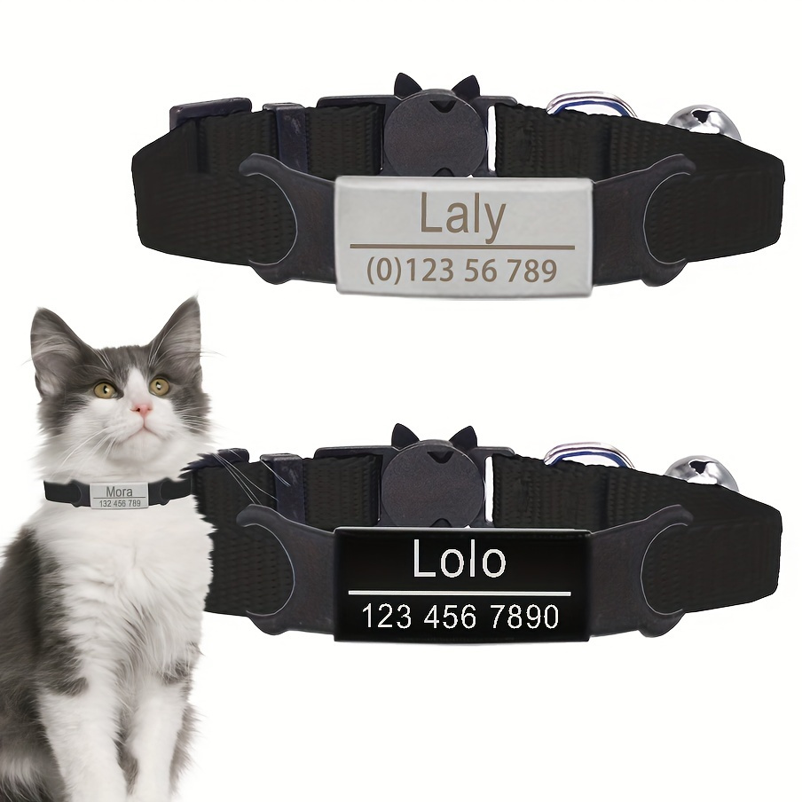 

Personalized Cat Collars Custom Engraving Name And Phone Id Tag, Soft Comfort Adjustable Pet Collar