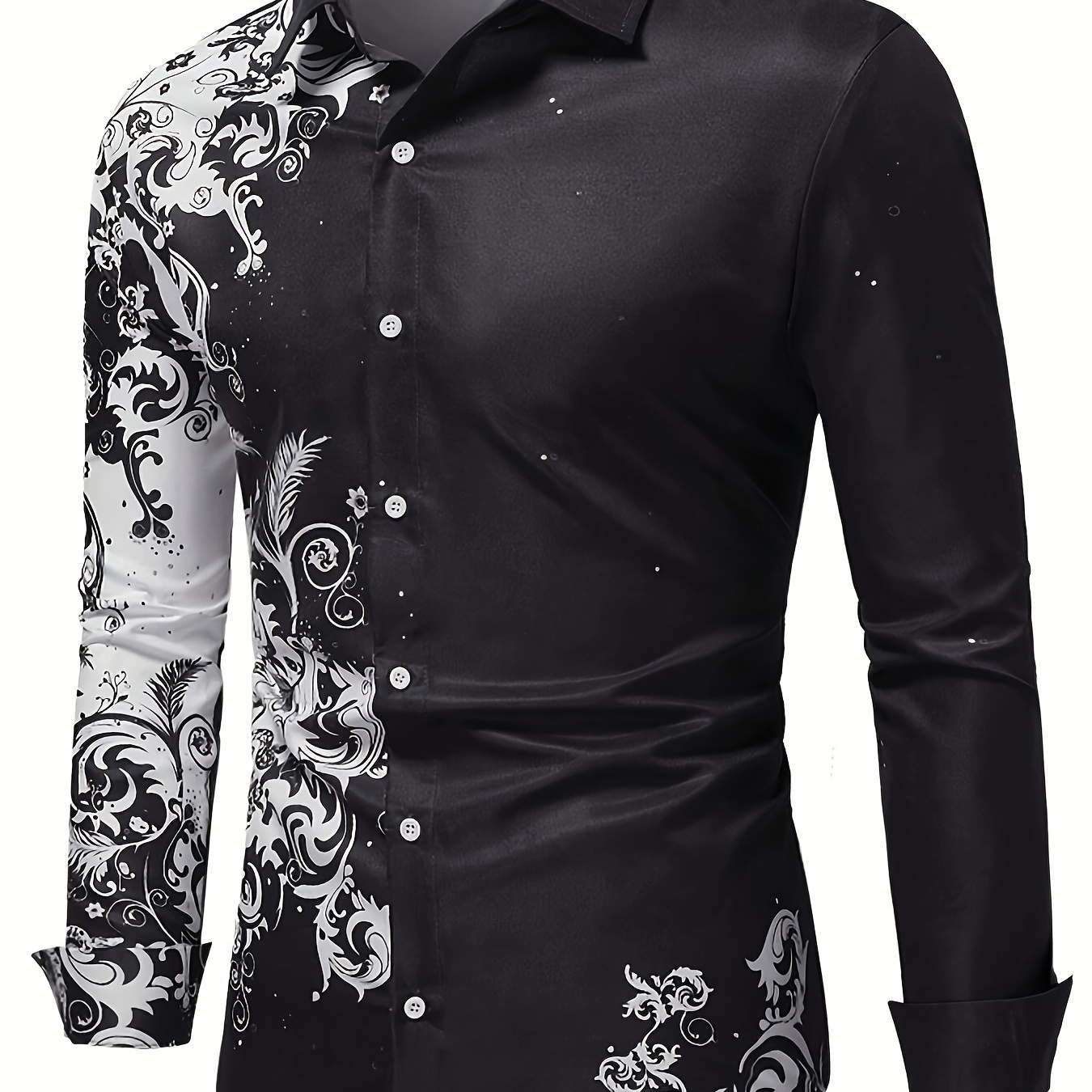 

Chemise à manches longues à imprimé floral 3D pour homme, chemise à décontractée à boutons pour /, les vêtements quotidiens et .