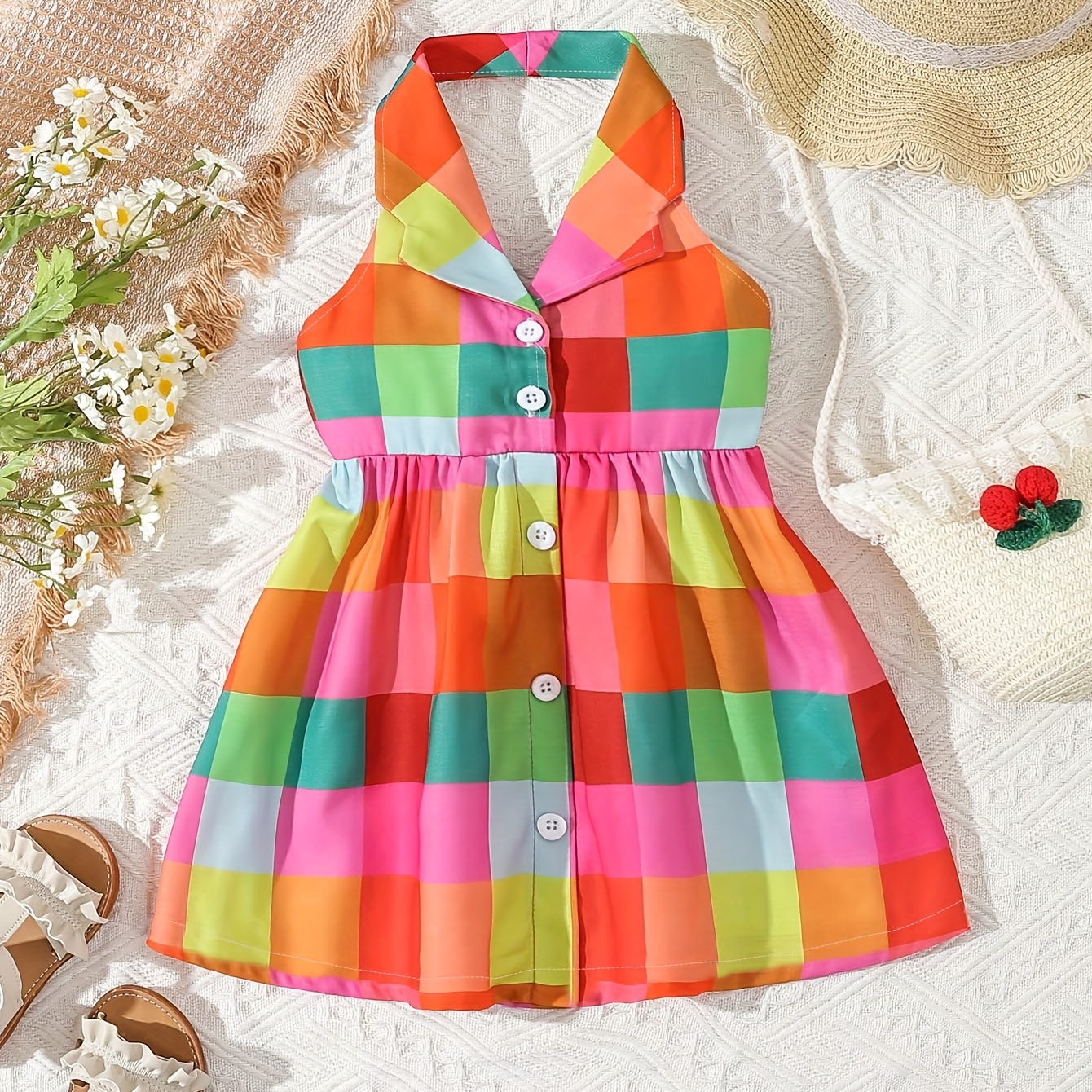 

Baby Girls Toddlers Plaid Fashion Casual Dress Cute Baby Girl Plaid Dress