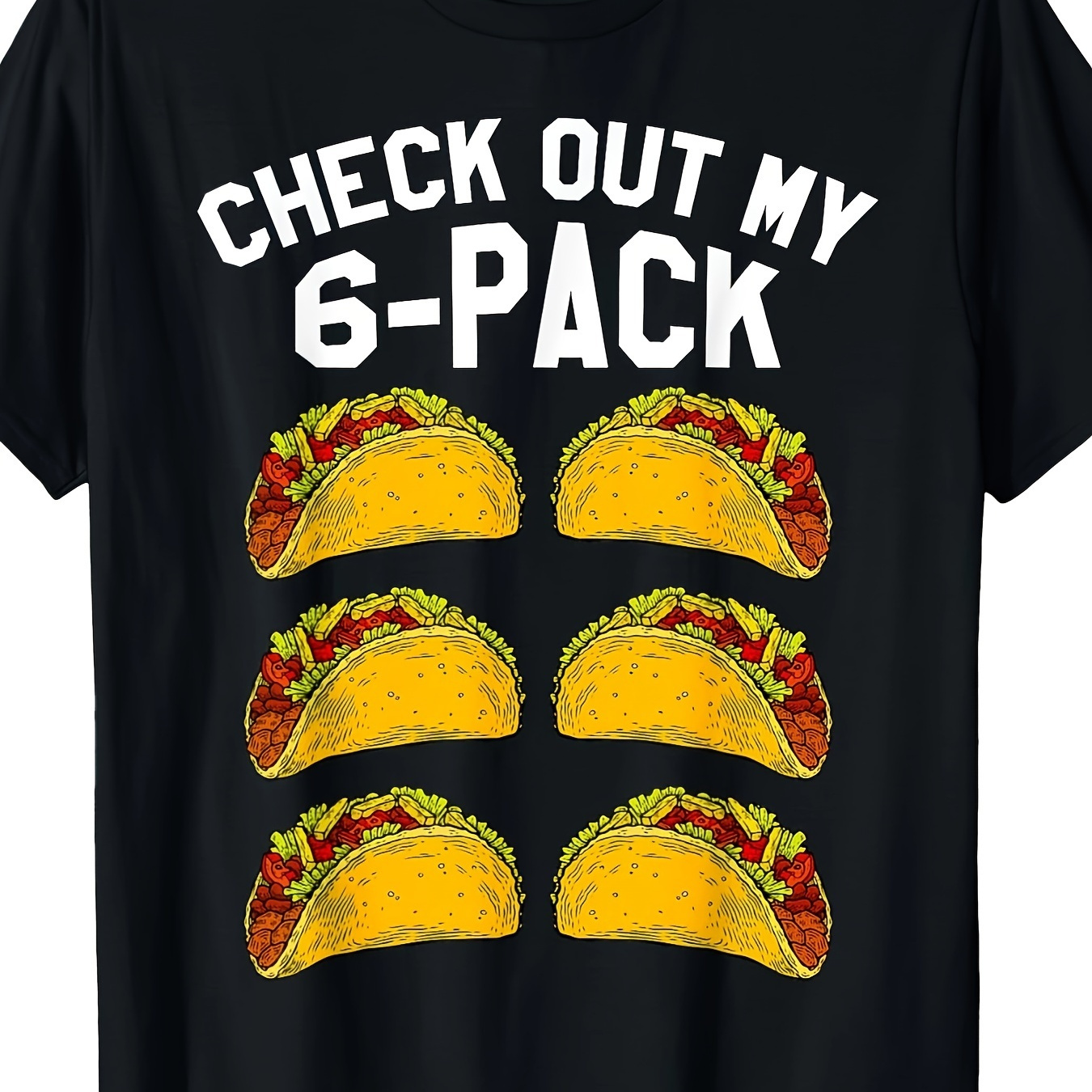 

6-piece Fitness Taco Fun Mexican Gym Tops T-shirts