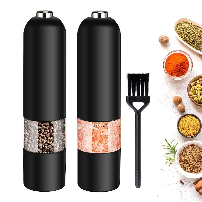 

Electric Salt And Pepper Grinder Set - Automatic Spice Mill With Adjustable Coarseness - Perfect For Cooking & Bbqs!