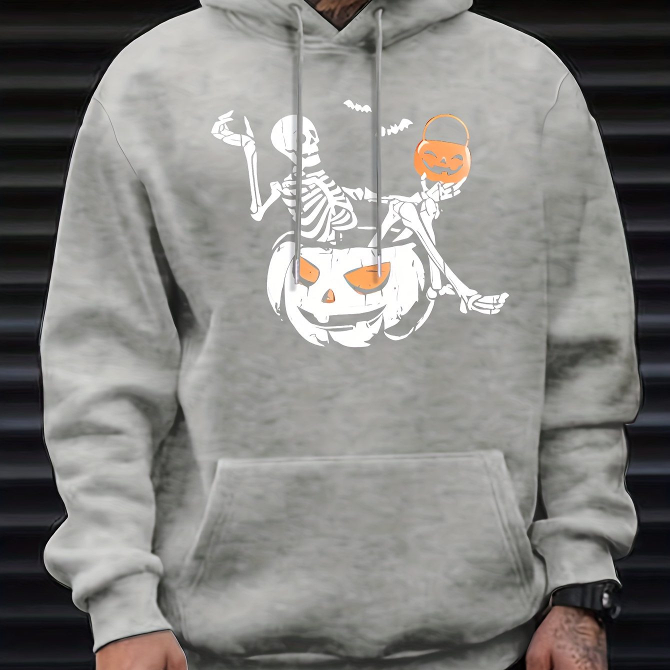 Horror Skull Print Hoodie Cool Hoodies For Men Mens Casual Graphic Design  Pullover Hooded Sweatshirt With Kangaroo Pocket Streetwear For Winter Fall  As Gifts, High-quality & Affordable