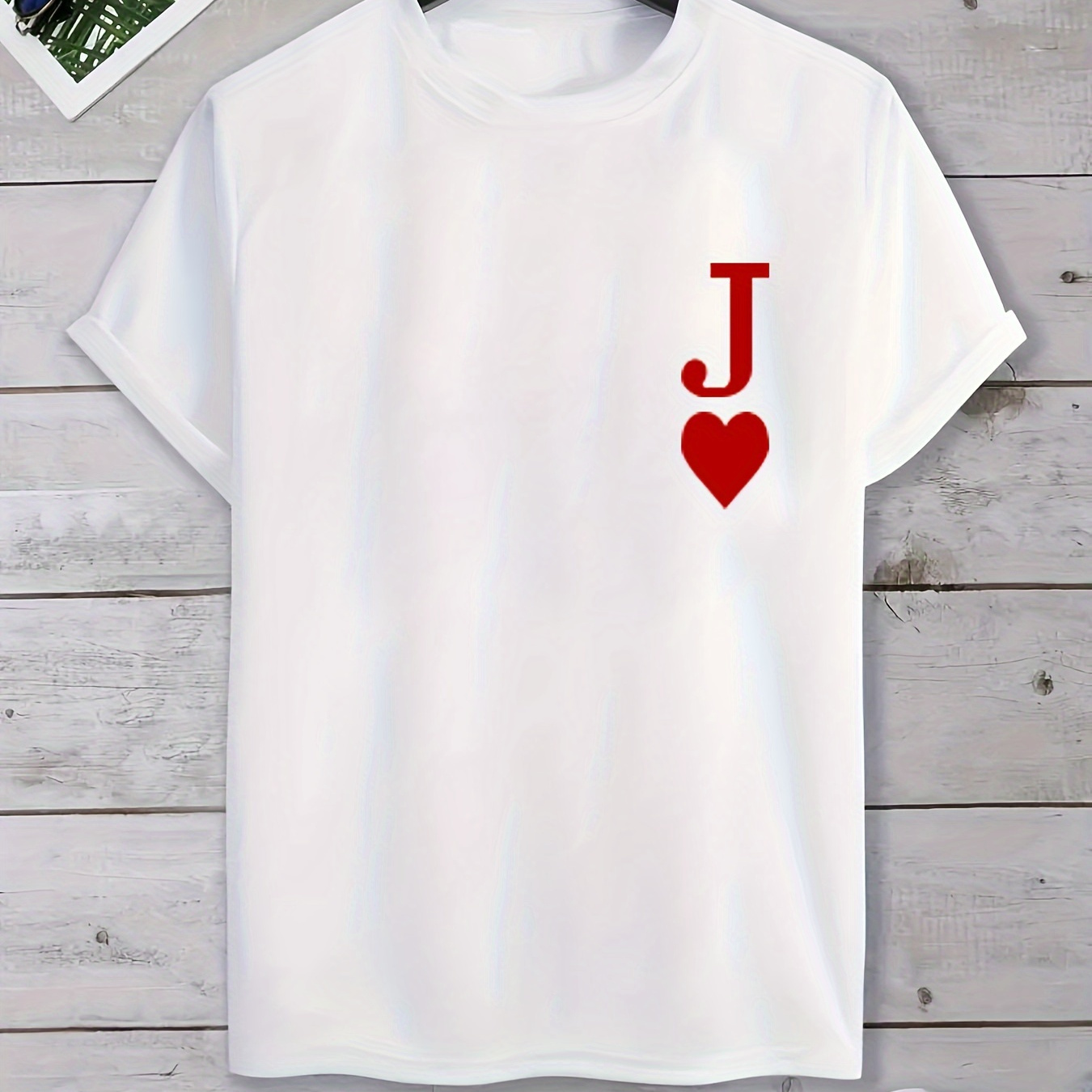 

Jack Of Hearts Print Boy's Casual T-shirt, Short Cleeve Crew Neck Pullover Top Summer Clothing