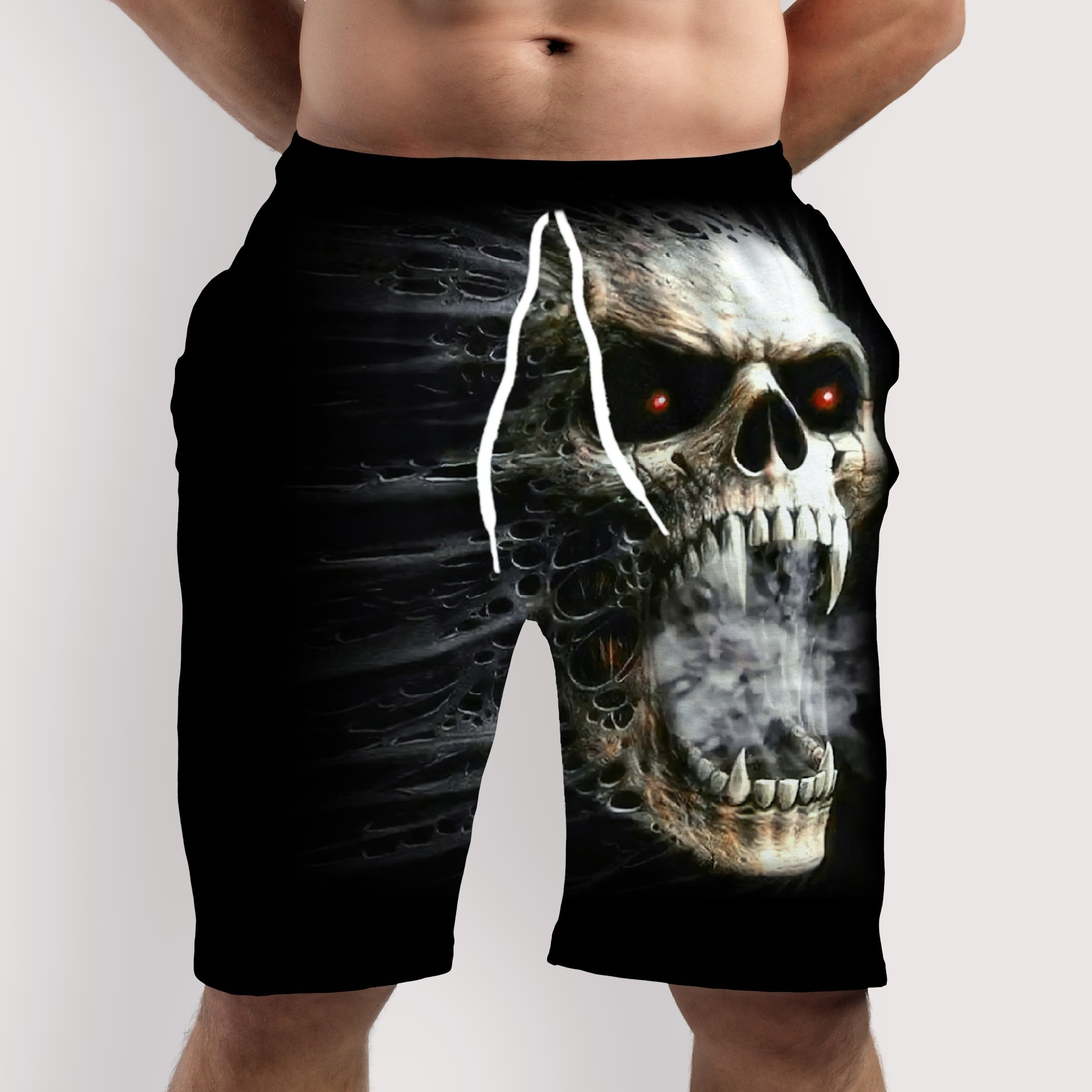 

Skull Print, Men's Comfy Shorts, Summer Drawstring Casual Loose Shorts, Men's Summer Clothing, As Gifts For Men Daily Leisure Outdoors