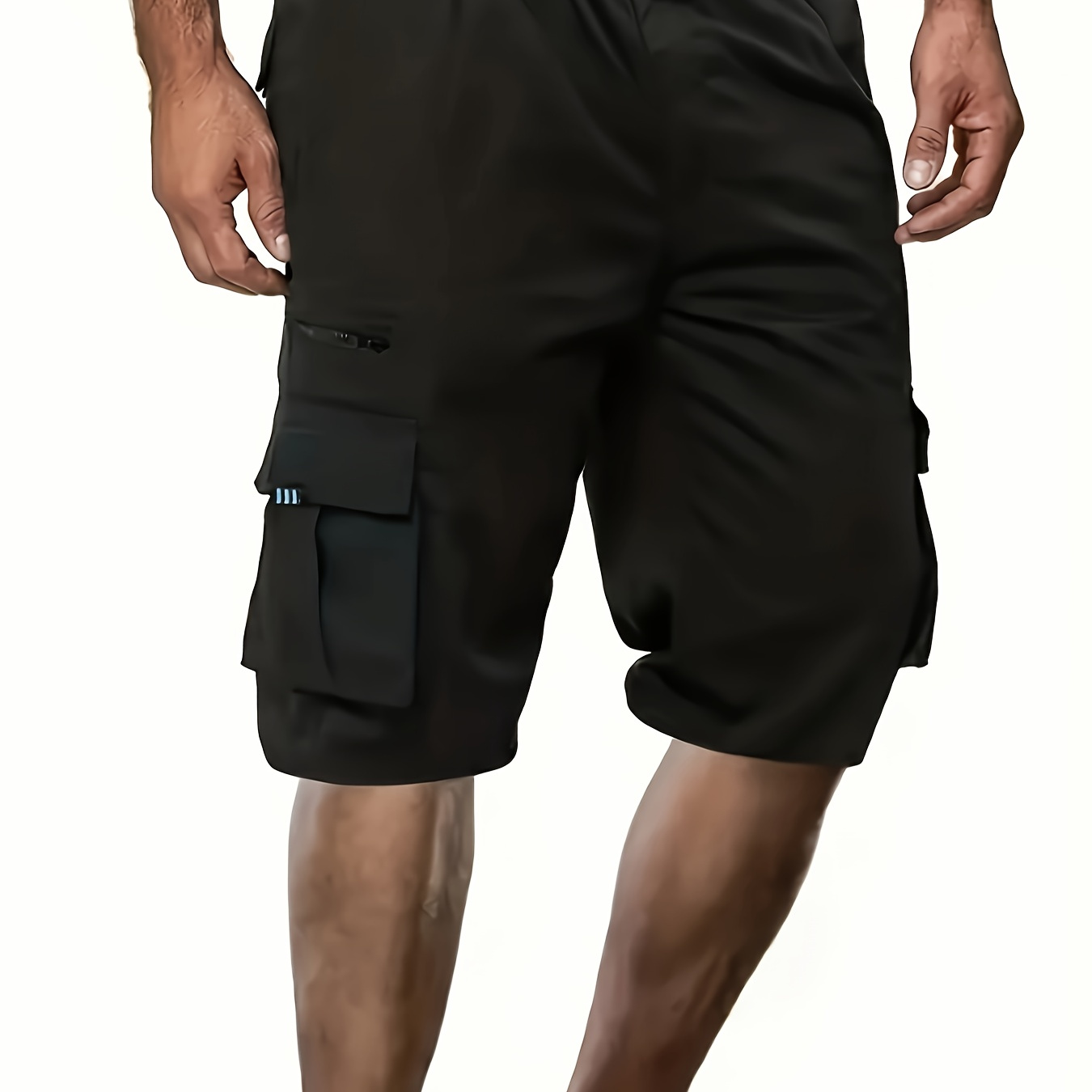 

Men's Solid Cargo Shorts With Multi Pockets, Casual Shorts For Summer, Bermuda Shorts