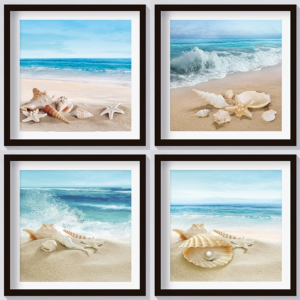 Ocean Bliss Indoor Outdoor Seashell Coastal Wall Art Set