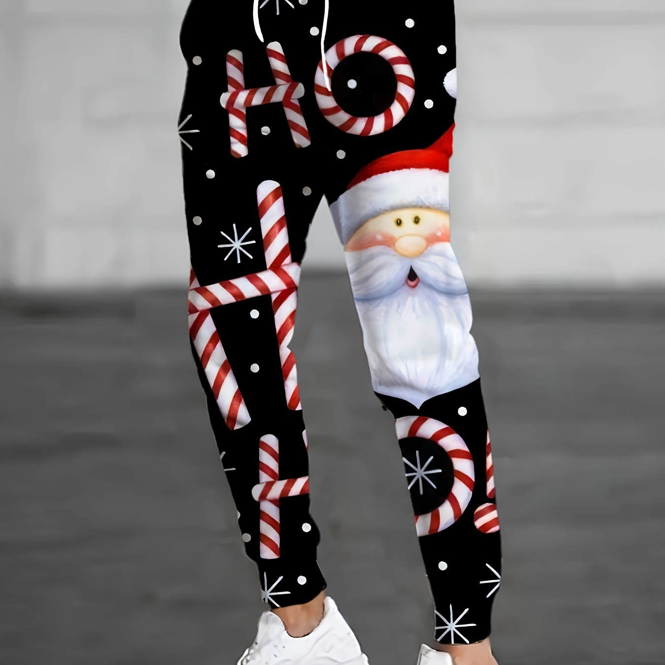 

Holiday , Men's Casual Joggers With Christmas Print - High Stretch, Polyester, Machine Washable - Outdoor Activities