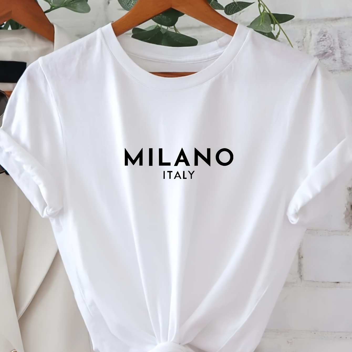 

Letter Print Casual T-shirt, Round Neck Short Sleeves Versatile Sports Tee, Women's Comfy Tops