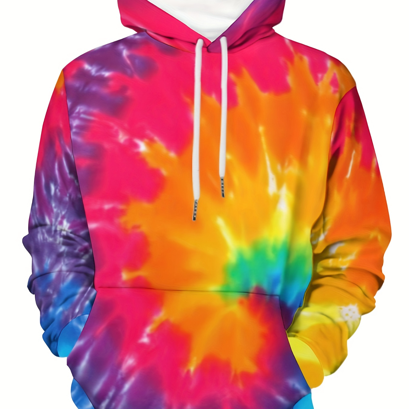 

Plus Size Men's Colorful Pattern Print Hoodies Fashion Casual Hooded Sweatshirt For Fall Winter, Men's Clothing