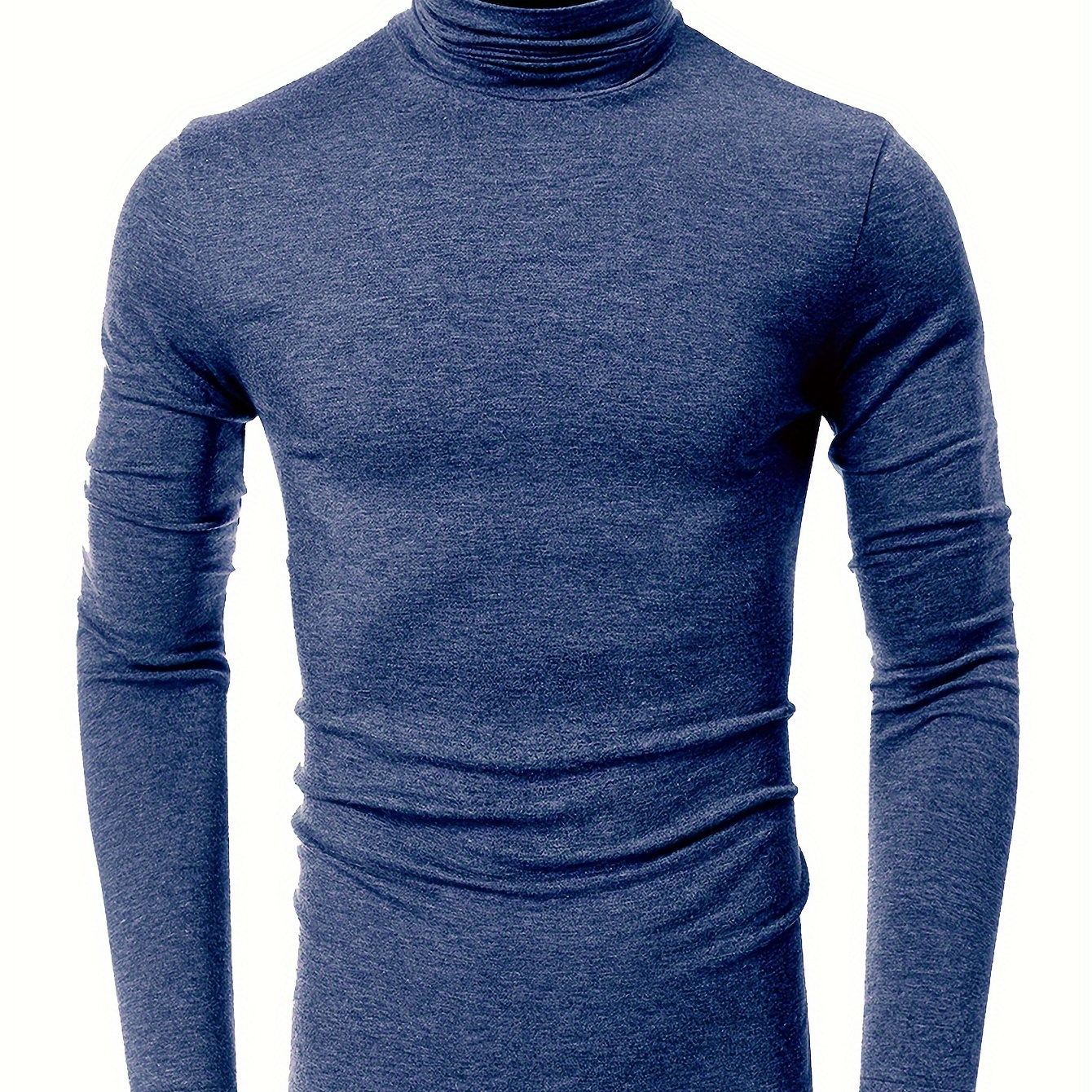 

Men' And Autumn Turtle Neck And Long Sleeve Cotton Blend T-shirt, Chic And Comfy Tops For Bottoming Wear