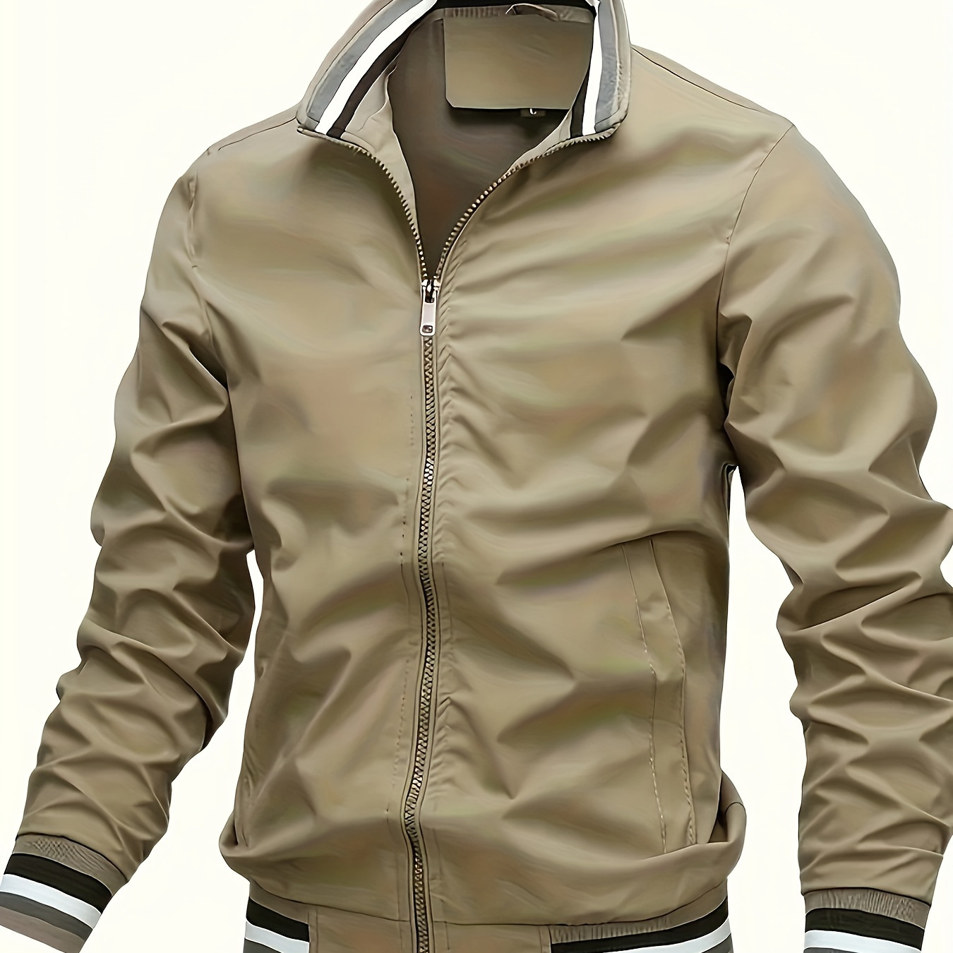 

Varsity Jacket, Men's Casual Baseball Jacket Coat Regular Fit College Hipster Windbreaker For Spring Autumn