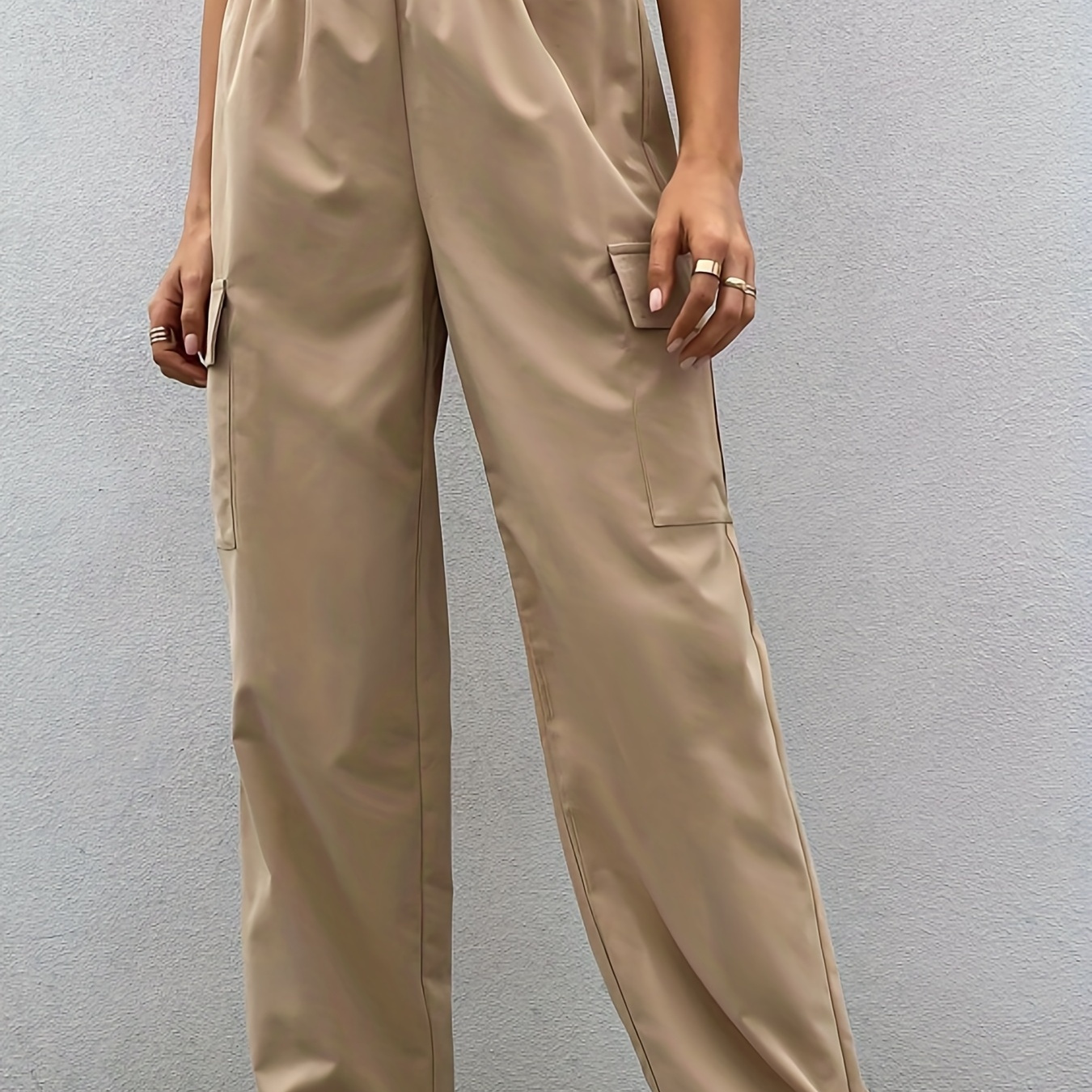 Women's Slim Cargo Pants Casual Cropped Elastic Waist Straight Leg Pencil  Pants Stretch Pull On Work Pants : : Clothing, Shoes & Accessories