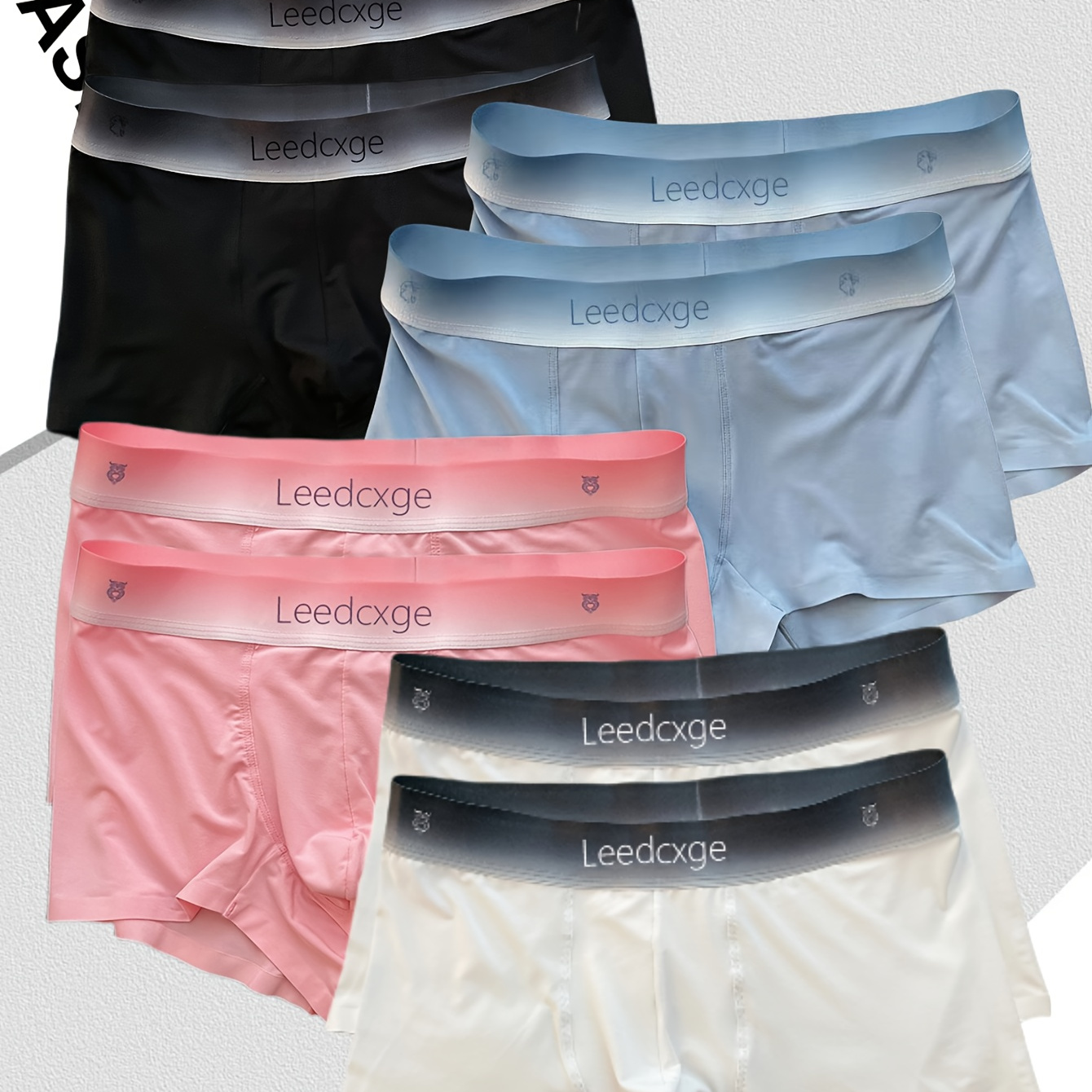 

8pcs Men's Ice , Soft, Comfortable Color Underwear, Casual Boxer Underwear, Men's Casual Underwear For