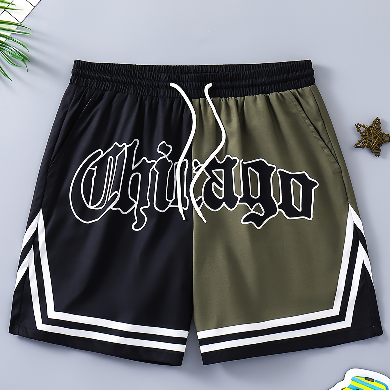 

Comfy Shorts, Men's Casual Style Waist Drawstring Shorts For Summer Basketball