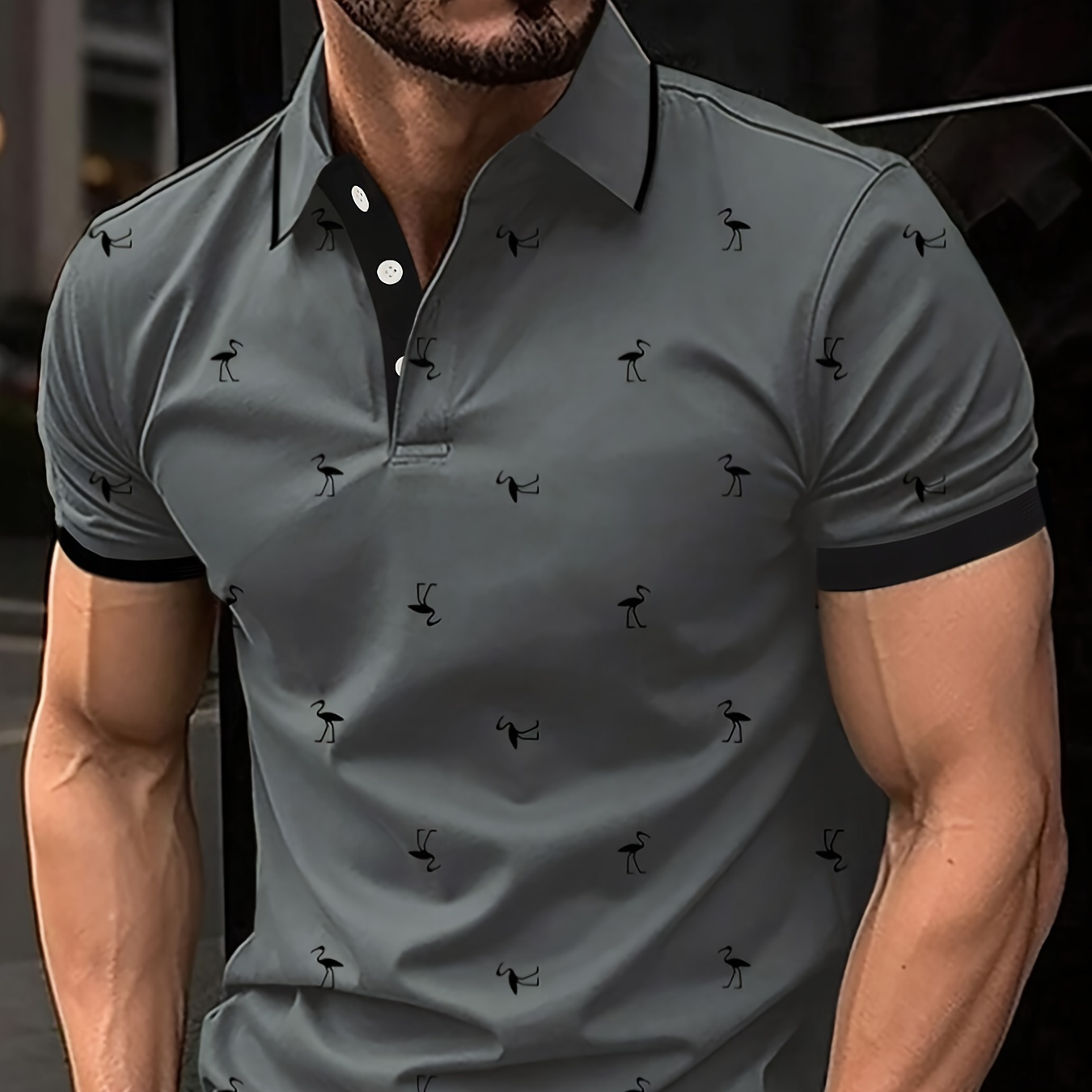 

Men's Breathable Shirt - Casual & Stylish, Short Sleeve With Button Detail, Machine Washable