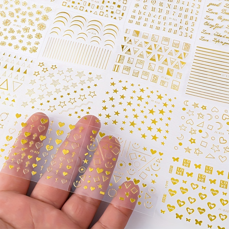 Crown foil set (Gold Foil Nail Art Set, Nail Art Decals Stickers Fragm